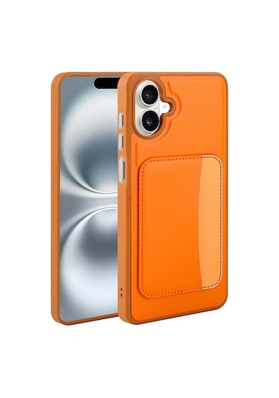 Zore Galaxy A07 Kılıf Kartlıklı Zore X-kart Silikon Kapak - Turuncu