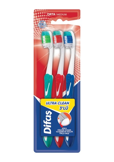 Difaş Ultra Clean 3lü Diş Fırçası - 4 Adet Tarı