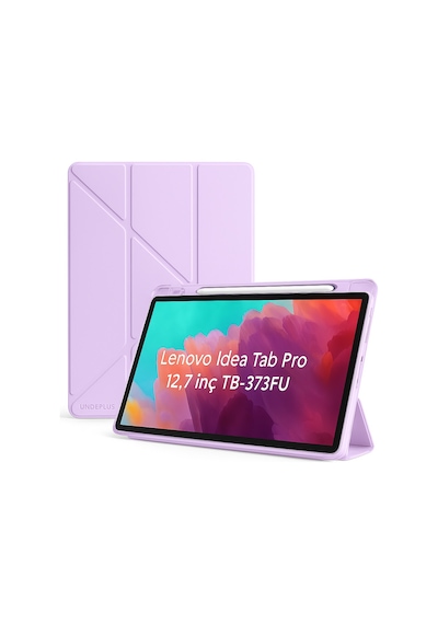 Lenovo Idea Tab Pro 12.7inç Tb-373fu Kılıf Kalem Bölmeli Trifolding Case Kılıf