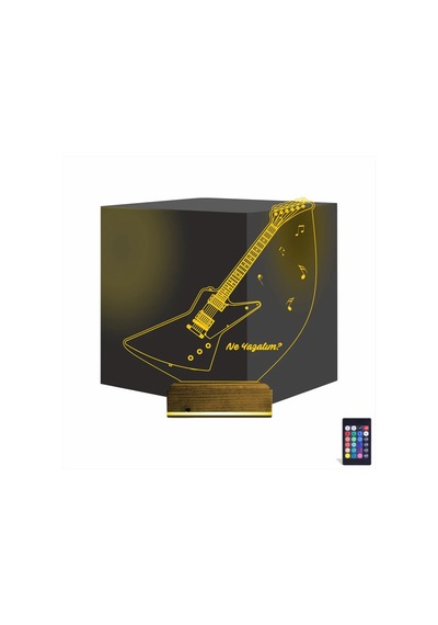 Luvivia Elektro Gitar Müzik Kişiye Özel 3d Lamba - Masa Gece Lambası V2 Şeffaf