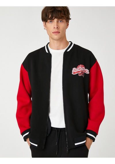 Koton Kolej Ceket Oversize Bomber Yaka Fermuarlı Basketbol Baskılı Siyah 3wam70276mk Siyah Koton Kolej Ceket Oversize Bomber Yaka Fermuarlı Basketbol Baskılı Siyah 3wam70276mk Siyah