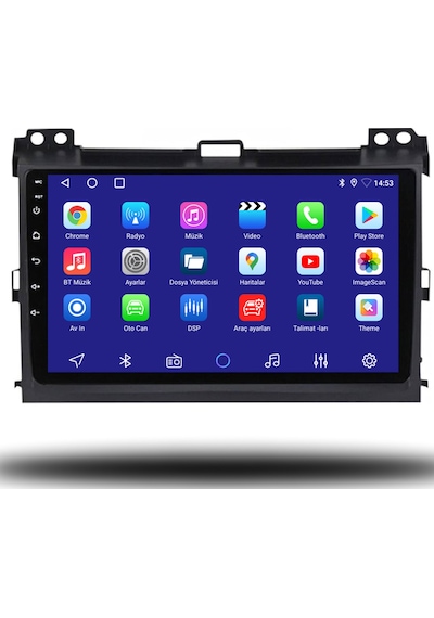 Toyota Land Cruiser Prado 2004-2009 8+256 Gb Premium Ekran Android Carplay Multimedya Sistemi Yazılımsal 9"