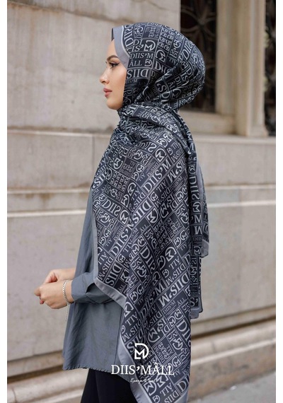 Mimiyum Desenli Özel Premium Soft Şal Gri
