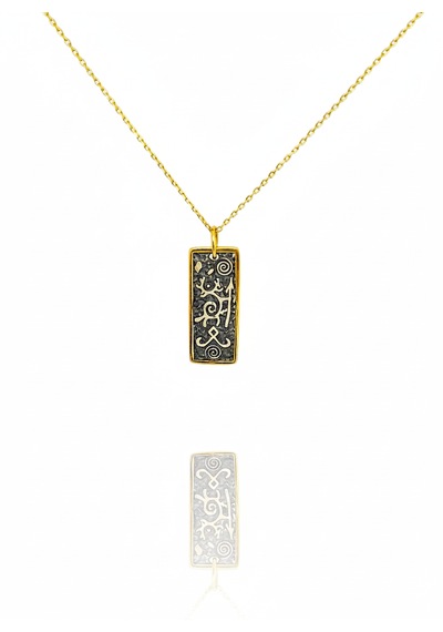 G&a Jewels - Zamansız Sembol - 925 Ayar Oksitli Yaldız Altın Kaplama Gümüş Kolye Altın - Gümüş G&a Jewels - Zamansız Sembol - 925 Ayar Oksitli Yaldız Altın Kaplama Gümüş Kolye Altın - Gümüş