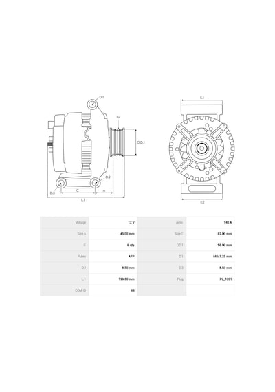 Seg 12v Alternatör Dinamo 140 A Lın Volvo S60/s80/v70/xc70/xc90 2000-2014