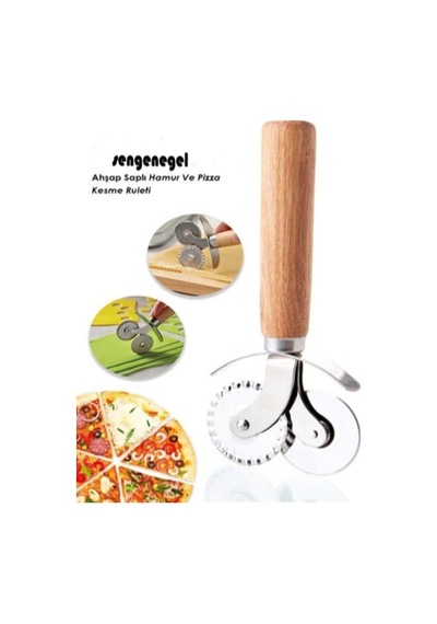 Sengenegel Pratik Hamur Ve Pizza Kesme Ruleti Hamur Ve Börek Kesici Rulet Çift Taraflı Kesme Bıçağı