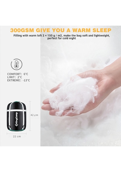Kingcamp Superior 300 Xl -13 Derece Geniş Uyku Tulumu Koyu Yeşil