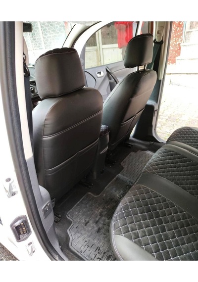 Renault Kangoo 2011 2022 Arası Uyumlu Arka Sırt Arka Oturma 2 1 Beyaz Nakışlı