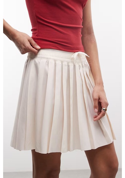 Nike Sportswear Women's Mid Rise Pleated Skirt Cream Kadın Pileli Etek Krem