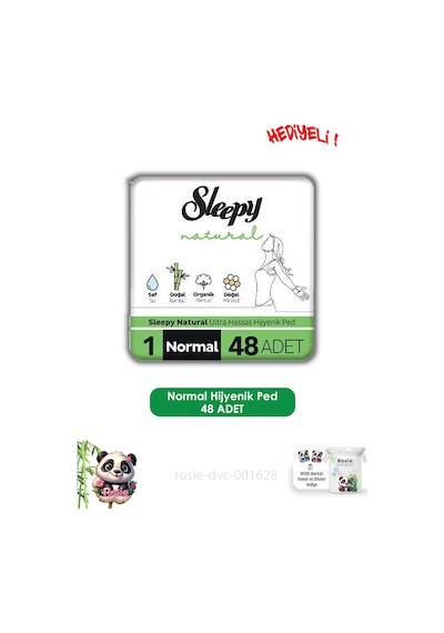 Sleepy Natural Ultra Hassas Hijyenik Ped Normal 48 Adet Ped Ve Rosıe
