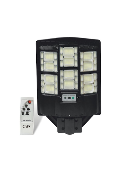 Cata Ct 4643 Solar Güneş Enerjili 600w Sensörlü Sokak Armatür 6400k Beyaz Işık Siyah