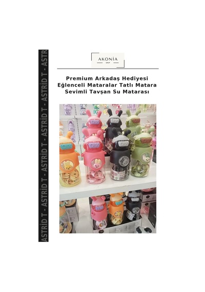 Premium Arkadaş Hediyesi Eğlenceli Mataralar Tatlı Matara Sevimli Tavşan Su Matarası Çok Renkli