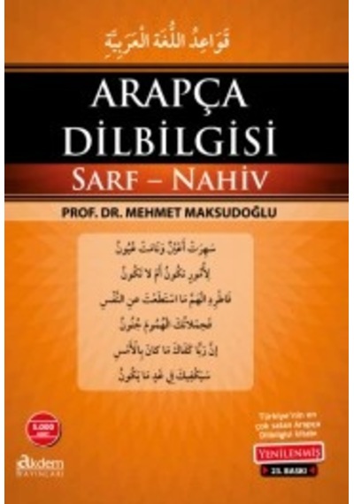 Arapça Dilbilgisi Sarf-Nahiv Prof. Dr. Mehmet Maksutoğlu Akdem