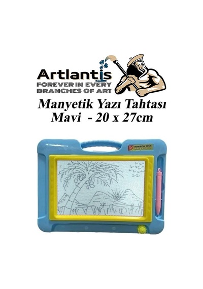 Manyetik Sihirli Mıknatıslı Yazı Tahtası Mavi 20x27 Cm 1 Adet Manyetik Yazı Tahtası Oyuncak