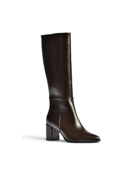 Fox Shoes Z480173260 Kahverengi Rustik Kalın Topuklu Kadın Çizme