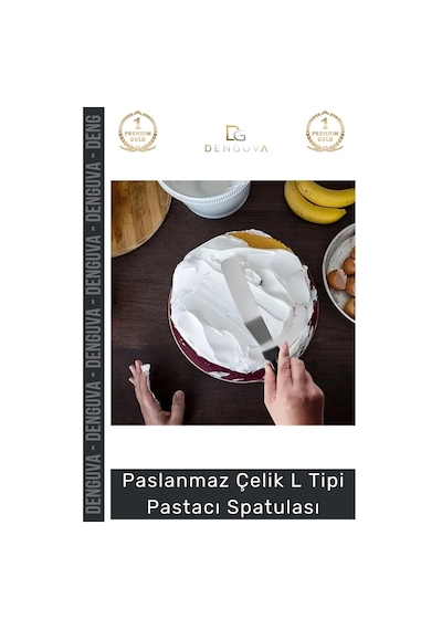 Hamurkalıbı Paslanmaz Çelik Profesyonel Pasta Süsleme Krema Düzeltme Ganaj L Tipi Pastacı Spatulası Çok Renkli