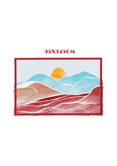 Sunwave Bordo Desen İç Göstermeyen Saten Pareo Çok Renkli