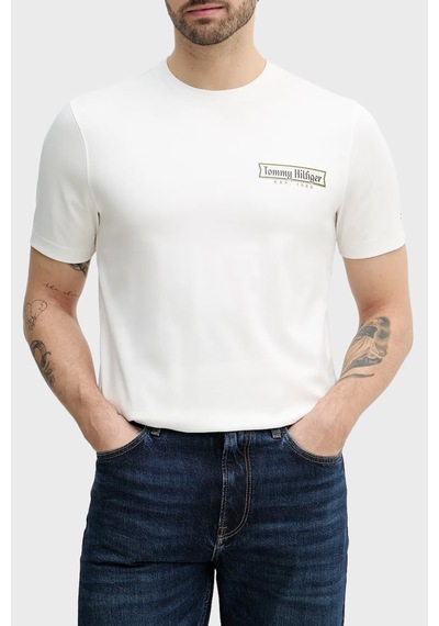Tommy Hilfiger Erkek T Shirt Mw0mw41463 Ybl Beyaz Beyaz