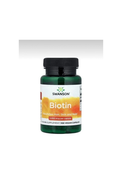 Biotin Hair, Skin & Nails 5,000 Mcg 100 Vegan Capsules