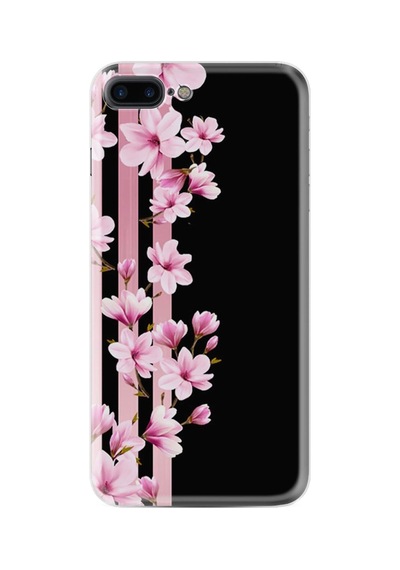 Apple iPhone Uyumlu 7 Plus 8 Plus Kılıf Desenli Silikon Güzel Kılıf Pink Flowers 3 1393