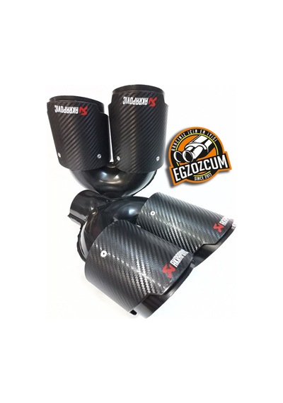 Akrapovic 90 Mm Uyumlu Çift Çıkış Sag Sol Takım Karbon Kaplama Egzoz Ucu - -