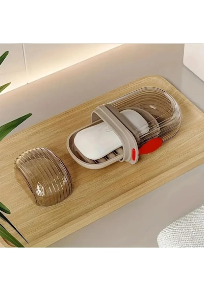 Tineke Şeffaf Kutu Şeklinde Plastik Katı Sabunluk Pratik Kullanımlı Hijyenik Banyo Sabun Kabı 1 Adet Çok Renkli