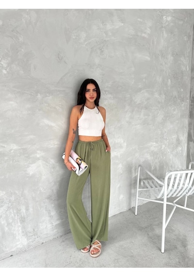Soonaksesuar Ayrobin Oversize Pantalon - Mint Yeşili Yeşil