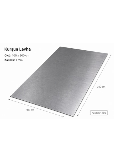 Kurşun Levha 100x200 Cm 1 Mm Kalınlık