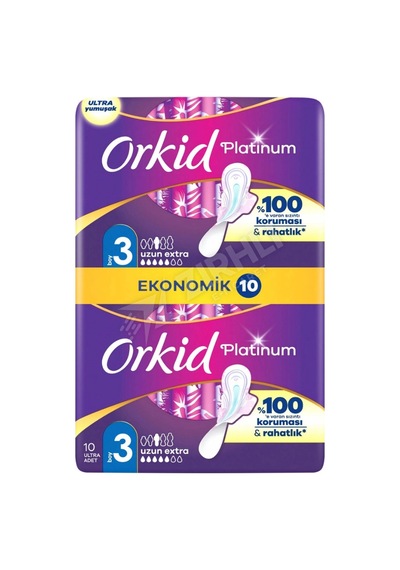 2 Adet Orkid Ultra Platinum Ekonomik Uzun Ekstra Hijyenik Ped 10'lu