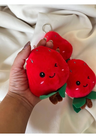 Çilek Anahtarlık Çilek Çanta Süsü Charm 1 Adet