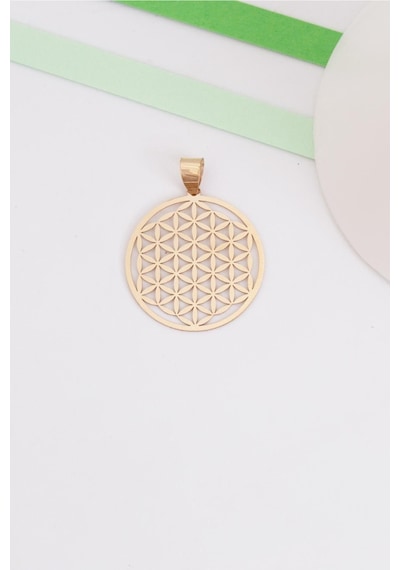 Bayar Gold 14 Ayar Altın Yaşam Çiçeği Kolye Ucu 1,7 Cm Sarı Altın