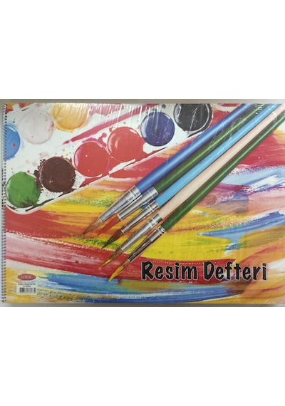 Resim Defteri 15 Yaprak Orta Boy Spiralli Telli 25x35