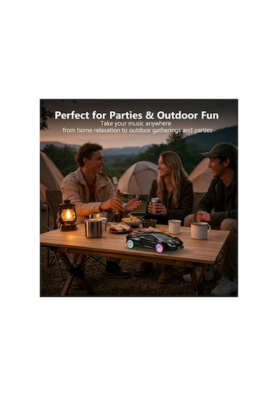 Oyuncak Spor Araba Bluetooth Hoparlör Siyah Retro Otomobil Görünümlü Bluetooth Speaker Kablosuz Taşınabilir Ses Sistemi Telefon Tablet Bilgisayar Uyumlu Dekoratif Masaüstü Müzik Çalar