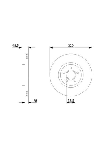 Volvo S40 1.6 D2 2011-2012 Bosch Ön Disk 320x25mm 2 Adet