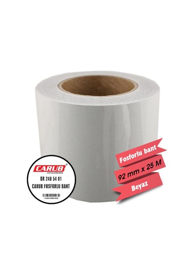 Carub Fosforlu Bant Beyaz 9,2 Cm X 25 Mt
