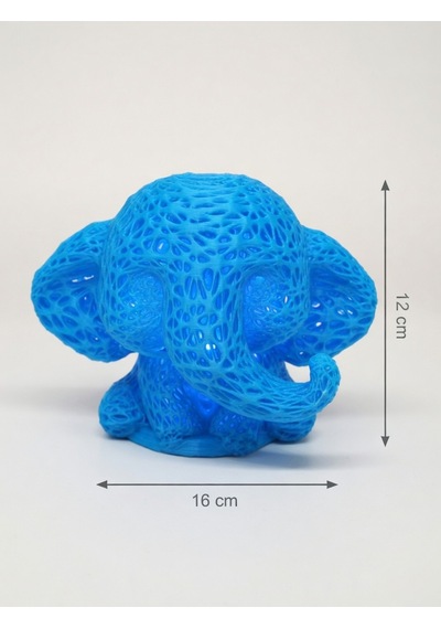 Sevimli Fil Çocuk Odası Gece Lambası 3d Tasarım Led Işıklı Masaüstü Mesh Dekor Hediyelik Mavi