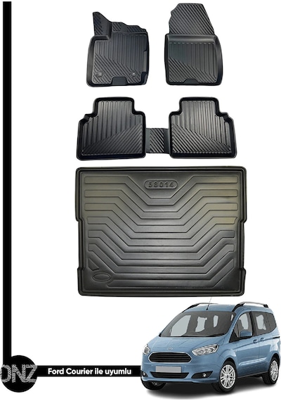 Ford Courier 3d Havuzlu Paspas + Bagaj Havuzu İkili Set