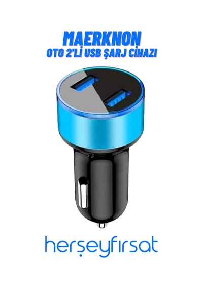 Maerknon 2Li Usb 4.8 A Telefon Şarj Cihazı-Mavi
