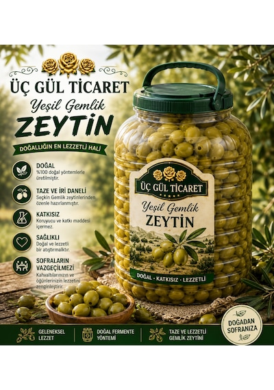 El Yapımı Gemlik Zeytin 5 Kiloluk Bidonda