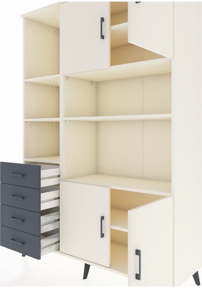 Hyperion Dolap 8 Raflı 4 Çekmeceli 4 Kapaklı 132x44x195 Aytaşı-aytaşı/antrasit Aytası/antrasıt - Aytası Hyperion Dolap 8 Raflı 4 Çekmeceli 4 Kapaklı 132x44x195 Aytaşı-aytaşı/antrasit Aytası/antrasıt - Aytası