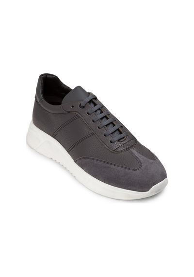 Deery Hakiki Deri Gri Erkek Sneaker Ayakkabı - 01961Mgrıp01 Gri