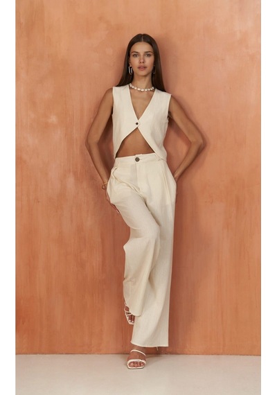 Mai Collection Mai Studios Co. Montana Natural Yelek Pantolon Takım Naturel