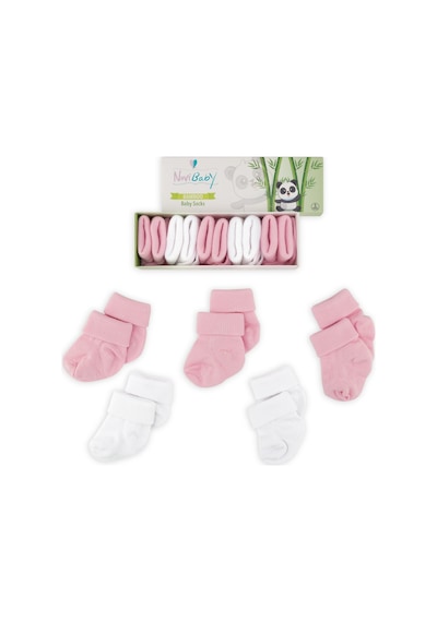 Novibaby 5'li Bambu Yenidoğan Bebek Çorap I Pinky I 0-6 ay "Karışık Renkli"