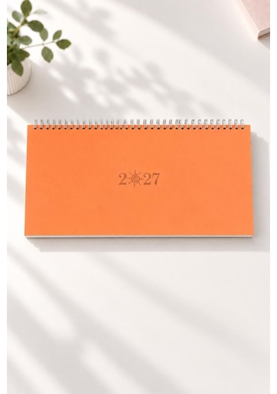 Lizy 2027 Spiralli Masa Takvim 16x33 Cm Turuncu