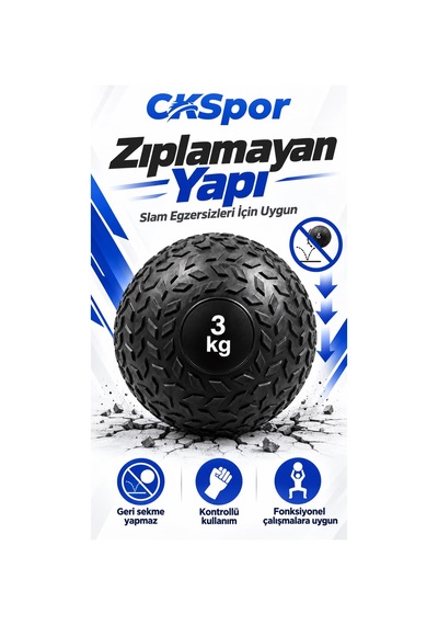 Ckspor 3 Kg Zıplamayan Sağlık Topu Slam Ball Crossfit Fitness Fonksiyonel Antrenman Ağırlık Topu