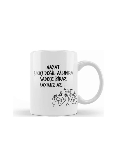 Karikatür Hayat Sıkıcı Değil Aslında Sadece Biraz Sayımız Az Kupa Bardak Porselen Karışık