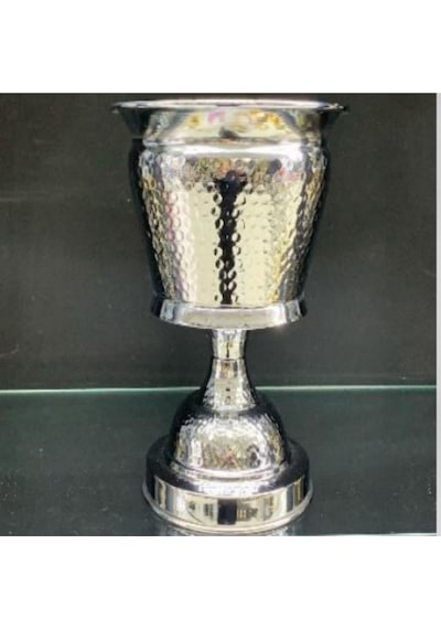 Krk 21 Gümüş 29 Cm Dekoratif Vazo 23,5 Cm Çap Modern Şık Salon Vazo Altın