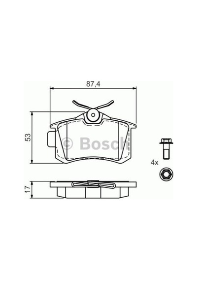 BOSCH 986461769 DİSK BALATA - ARKA - [ 87×52.9×17 MM ] -