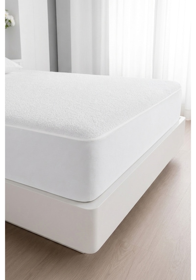 Terry Fitted Pamuklu %100 Sıvı Geçirmez Yatak Koruyucu Full Kenar Alezi Tek/çift Kişilik/bebek/çocuk Beyaz