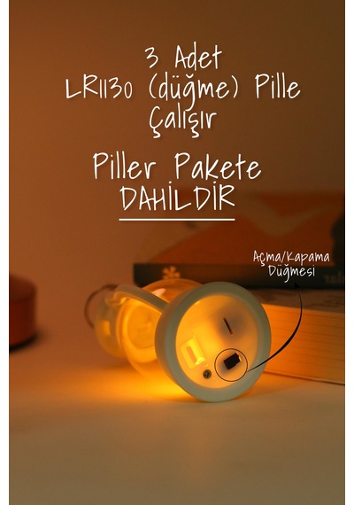 Led Mum Mini Kamp Tipi Pil Dahil Dumansız Alev Ledli Yapay Dekoratif Mum Dekor Işığı Beyaz Pt430 Beyaz